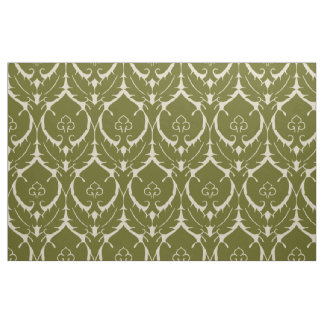 Tecido Simples Renascentismo Damask, Olive Green sobre o