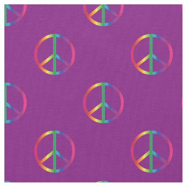 Tecido Sinais de Paz Arco-Íris Roxo (Detalhe)