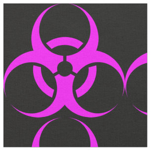 Tecido Sinal de Biohazard Rosa Geeky