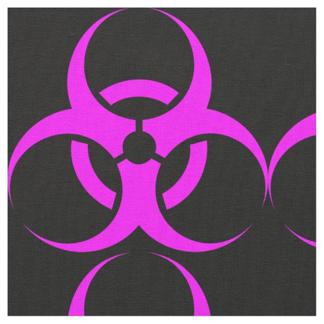 Tecido Sinal de Biohazard Rosa Geeky (Detalhe)