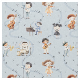 Tecido Sinal de Nota da Banda de Música Escolar Azul