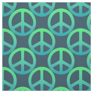 Tecido Sinal de Paz Verde Azul
