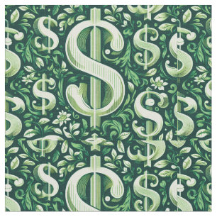 Tecido sinal verde dólar
