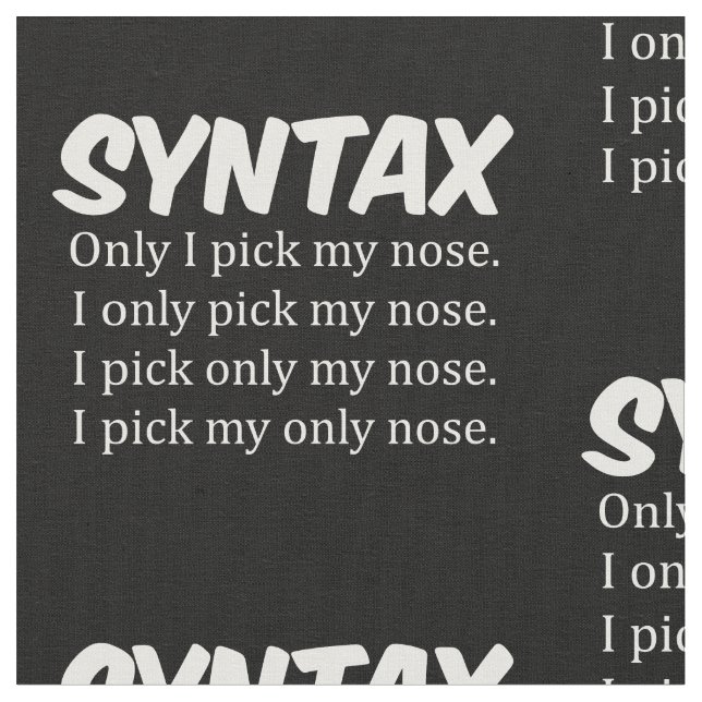 Tecido Sintaxe Engraçado Nose Picting (Detalhe)