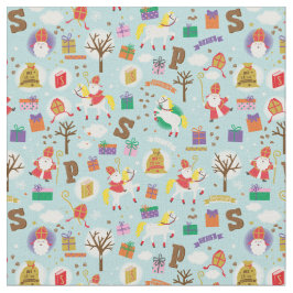 Tecido Sinterklaas com Cavalo Branco