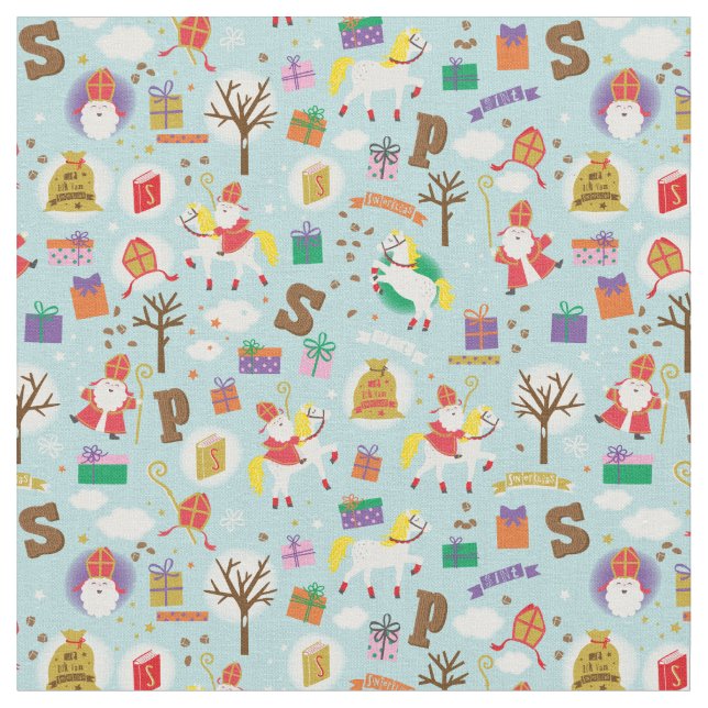 Tecido Sinterklaas com Cavalo Branco (Detalhe)