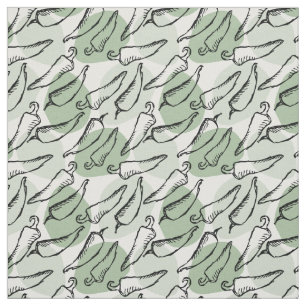 Tecido Sketch Chile Peppers em Verde