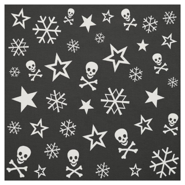 Tecido +{ Skulls & Snowflakes }+ (Modelo)