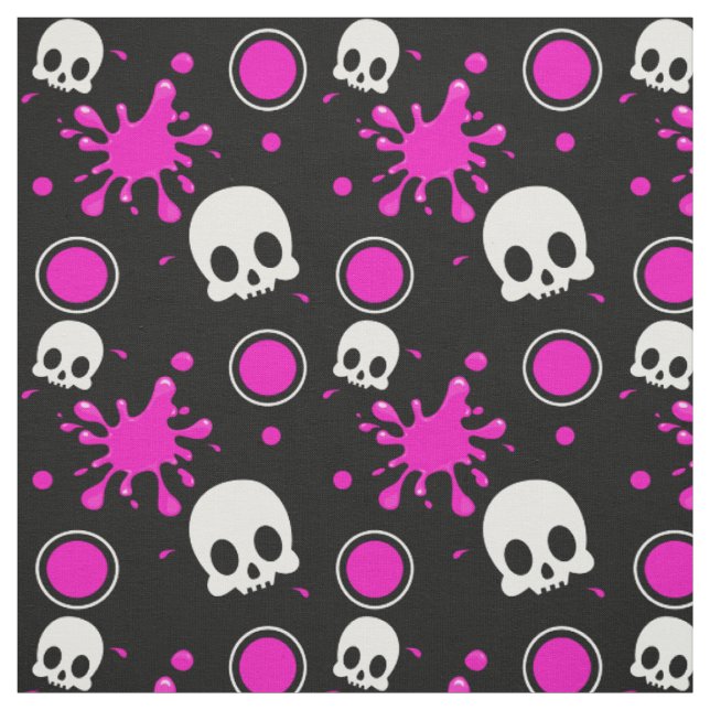 Tecido Skully (rosa quente) (Modelo)