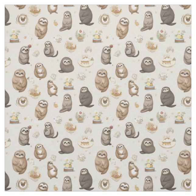 Tecido Sloth Serenity: Whimsy Sloth (Modelo)