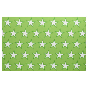 Tecido Smaller Five Pointed Stars on a Green Background
