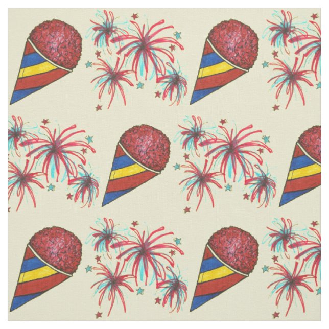 Tecido Snocone Fireworks USA julho 4 4º Snoball (Modelo)