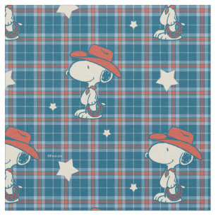 Tecido Snoopy Cowboy Xadrez e Estrela