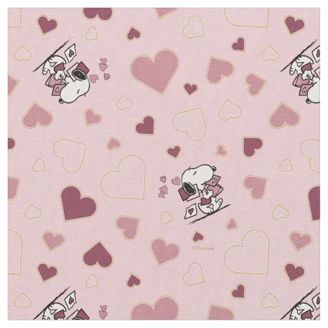 Tecido Snoopy Hearts and Love Letters (Detalhe)