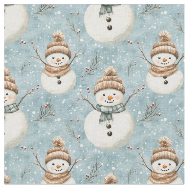 Tecido Snowmen e Snowflakes (Detalhe)