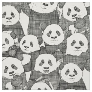 Tecido só panda ursa preto