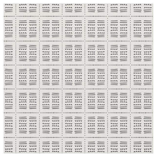 Tecido soala mudcloth ethnic arrow lines boho black white (Detalhe)