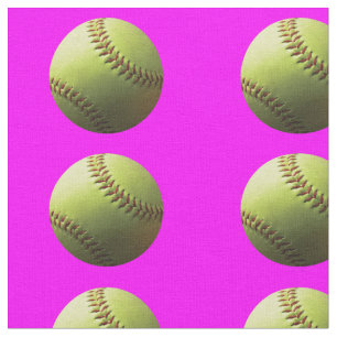 Tecido Softball amarelo no rosa