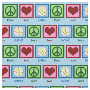 Tecido Softball Peace Love