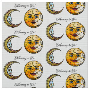 Tecido Sol Celestial e Mamães Lua a Serem