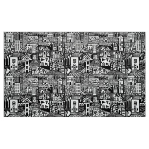 Tecido Sonho urbano - preto