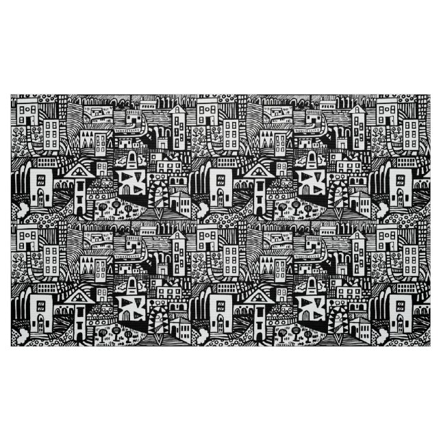 Tecido Sonho Urbano - Preto (Fat Quarter)