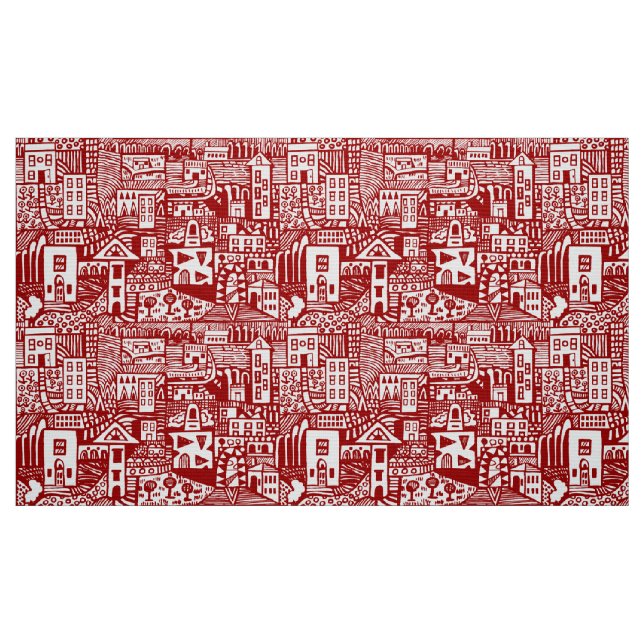 Tecido Sonho Urbano - Ruby Red (Fat Quarter)