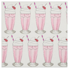 Tecido Sorvete de Milkshake de Morango Cor-de-Rosa Shake 