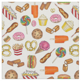 Tecido Sorvete Lollipop Comida Junkie Burger Rosquinha