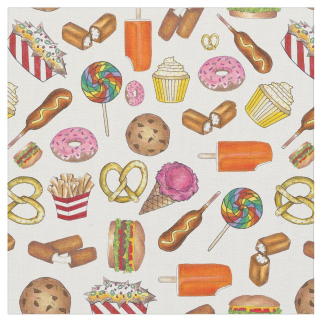 Tecido Sorvete Lollipop Comida Junkie Burger Rosquinha (Detalhe)