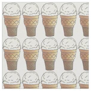 Tecido Sorvete Vanilla Scoop Bake Cone Lixo Comida