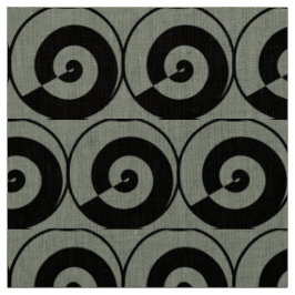 Tecido Spiralen, Schnecken, Kreise Muster schwarz