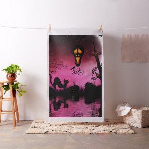 Tecido Spooky, design de Dia de as Bruxas engraçado