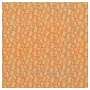 Tecido Spooky Orange Gosts Halloween   