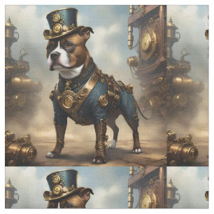 Tecido Staffordshire Bull Terrier Steampunk,