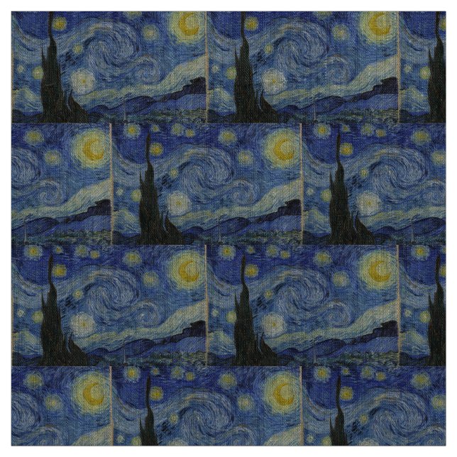 Tecido Starry Night por Vincent Van Gogh (Modelo)