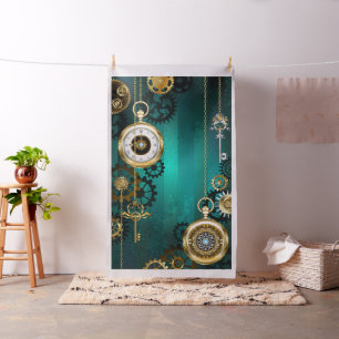 Tecido Steampunk Jewelry Watch em um fundo verde