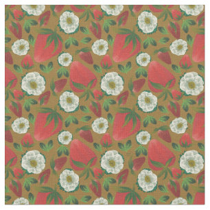 Tecido Strawberry Floral Vintage Pattern