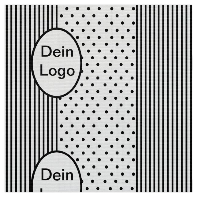 Tecido Streifen Punkte Medaillon für eigenes Logo Initial (Modelo)