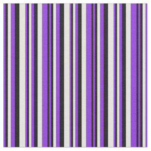Tecido Stripes de cor púrpura, preta e branca