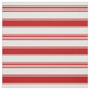 Tecido Stripes de Praia Vermelha e Branca (escala média)