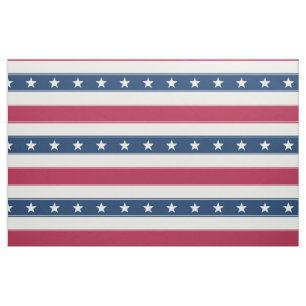 Tecido Stripes e estrelas patrióticas (horizontal em gran