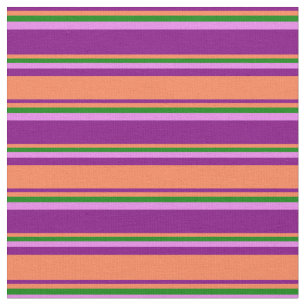 Tecido Stripes roxas, corais, verdes e violetas