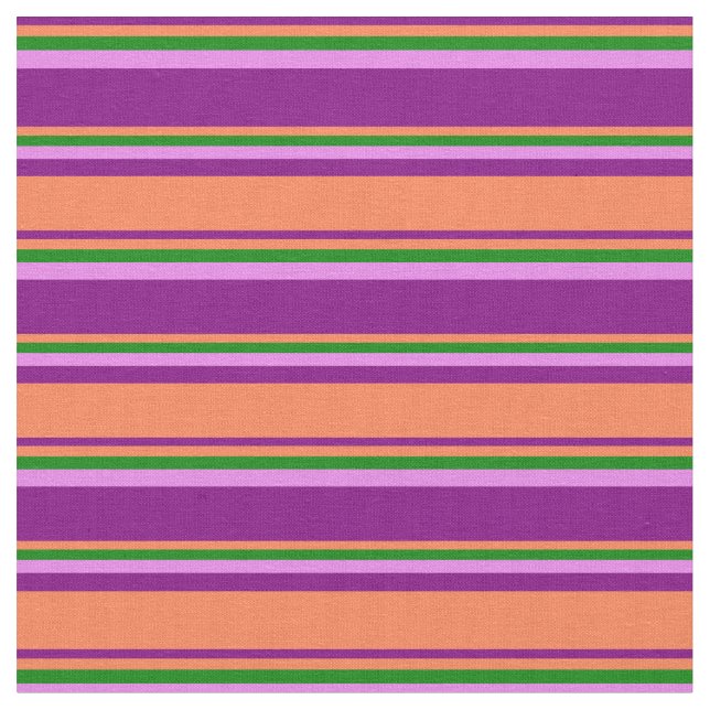 Tecido Stripes roxas, corais, verdes e violetas (Detalhe)