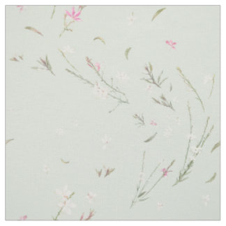 Tecido Suave Floral de Gaura em Aquarela