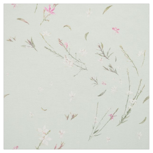 Tecido Suave Floral de Gaura em Aquarela (Modelo)