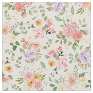 Tecido Summer Boho Floral em Pale Amarelo