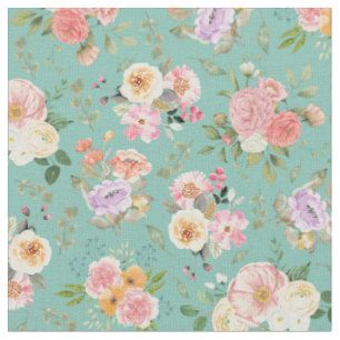 Tecido Summer Boho Floral em Verde