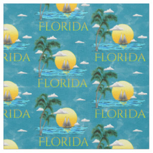 Tecido Summer Florida Sailboat Sunset Beach Coastal