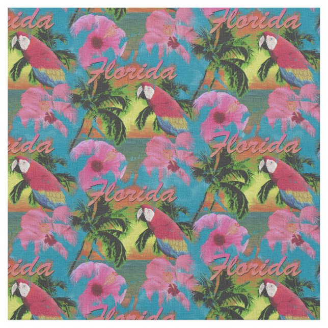 Tecido Summer Florida Tropical Sunset Beach Coastal (Detalhe)